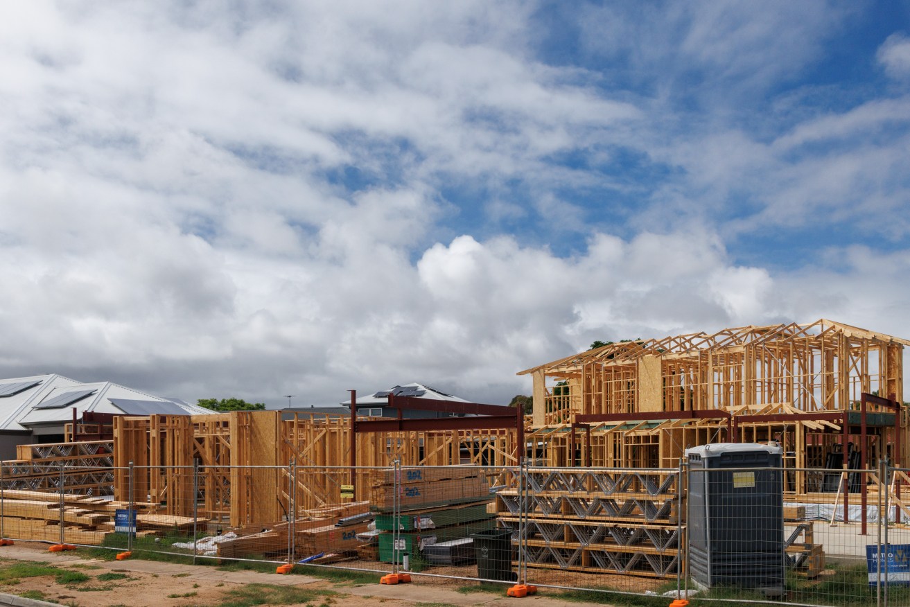 Houses under construction in Kidman Park. Photo: Tony Lewis/InDaily