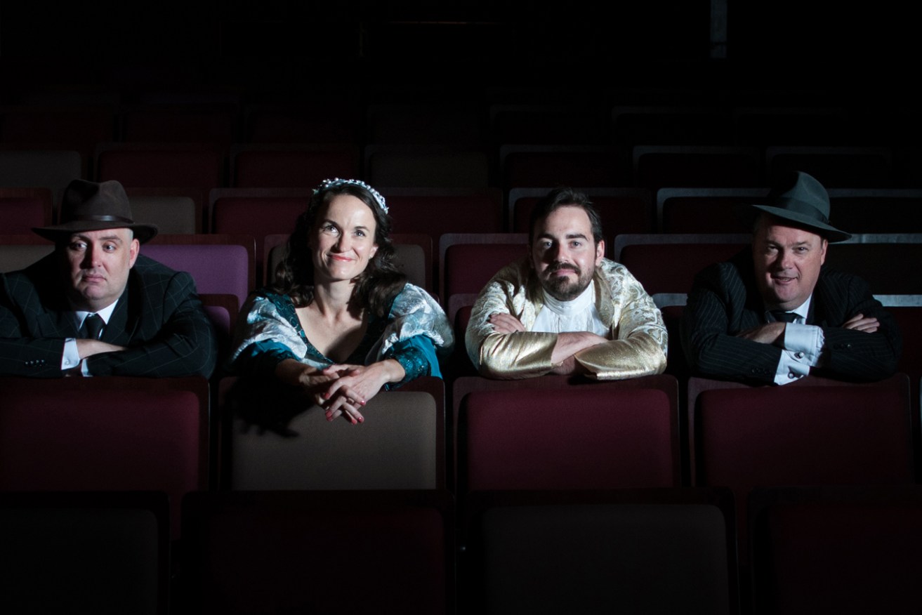 The Hills are alive... Hills Musical Company 'Kiss Me, Kate' cast members Michael Butler, Claire McEvoy, Daniel Hamilton and Richard Greig. Photo: supplied