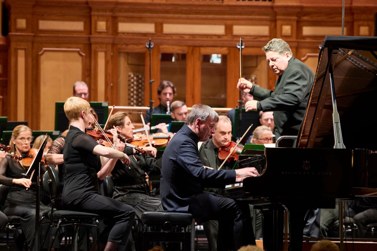 The Adelaide Symphony Orchestra performs the first concert in its Rachmaninov – The Piano Concertos series with pianist Stephen Hough and conductor Andrew Litton. Photo: Claudio Raschella / supplied