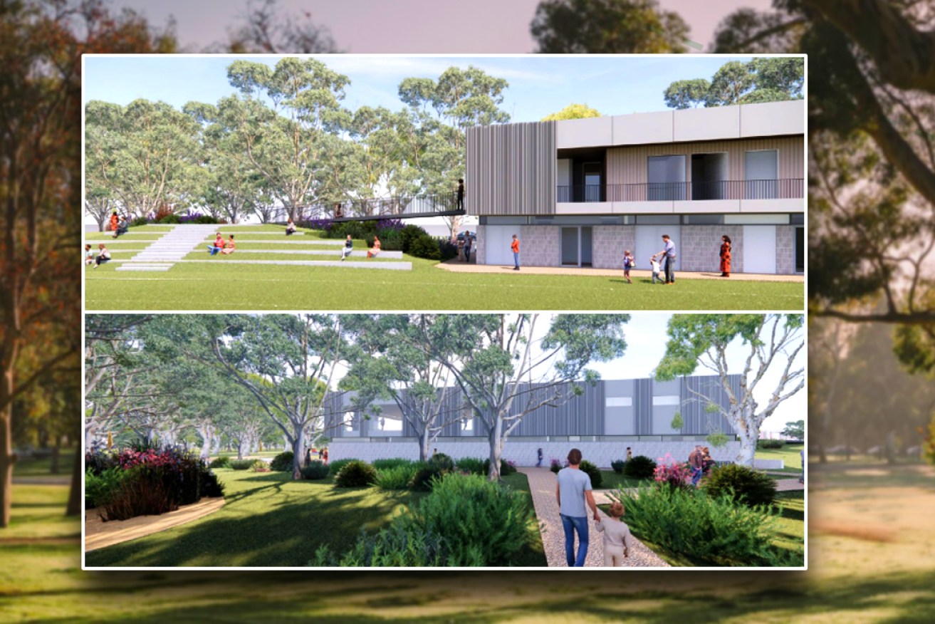 Concept designs for a proposed two-storey clubrooms in Park 21W. Image: City of Adelaide