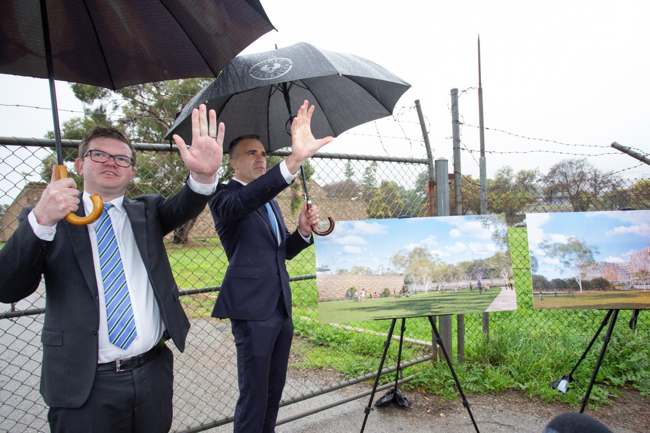 Health Minister Chris Picton and Premier Peter Malinauskas. Photo: Brett Hartwig/InDaily