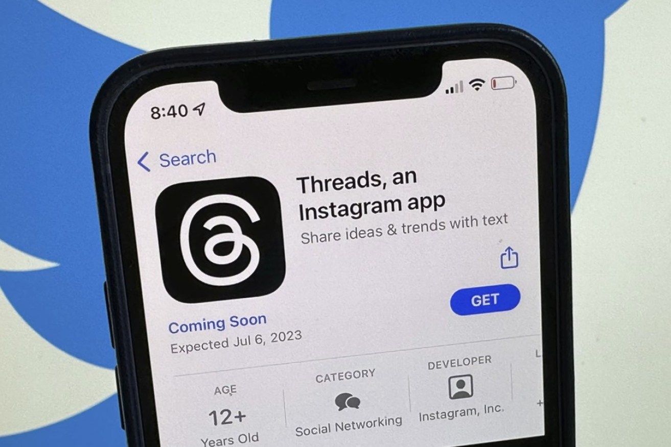 The announcement of the Meta app 'Threads' is displayed in Apple's US App Store. Photo: Christoph Dernbach/dpa via AP
