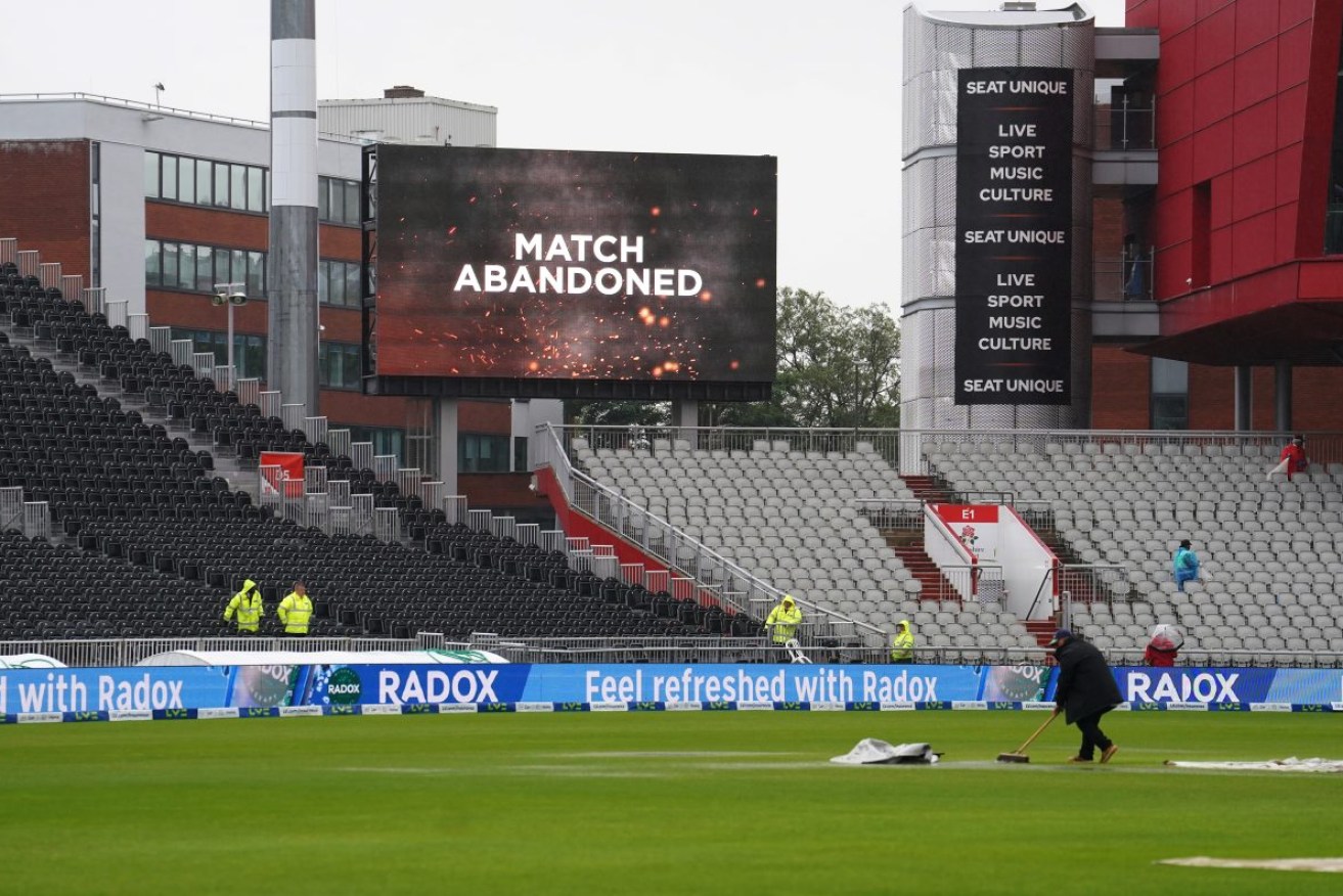 Rain forced an end to day five of the fourth Test at Old Trafford. Photo: Martin Rickett/PA Wire