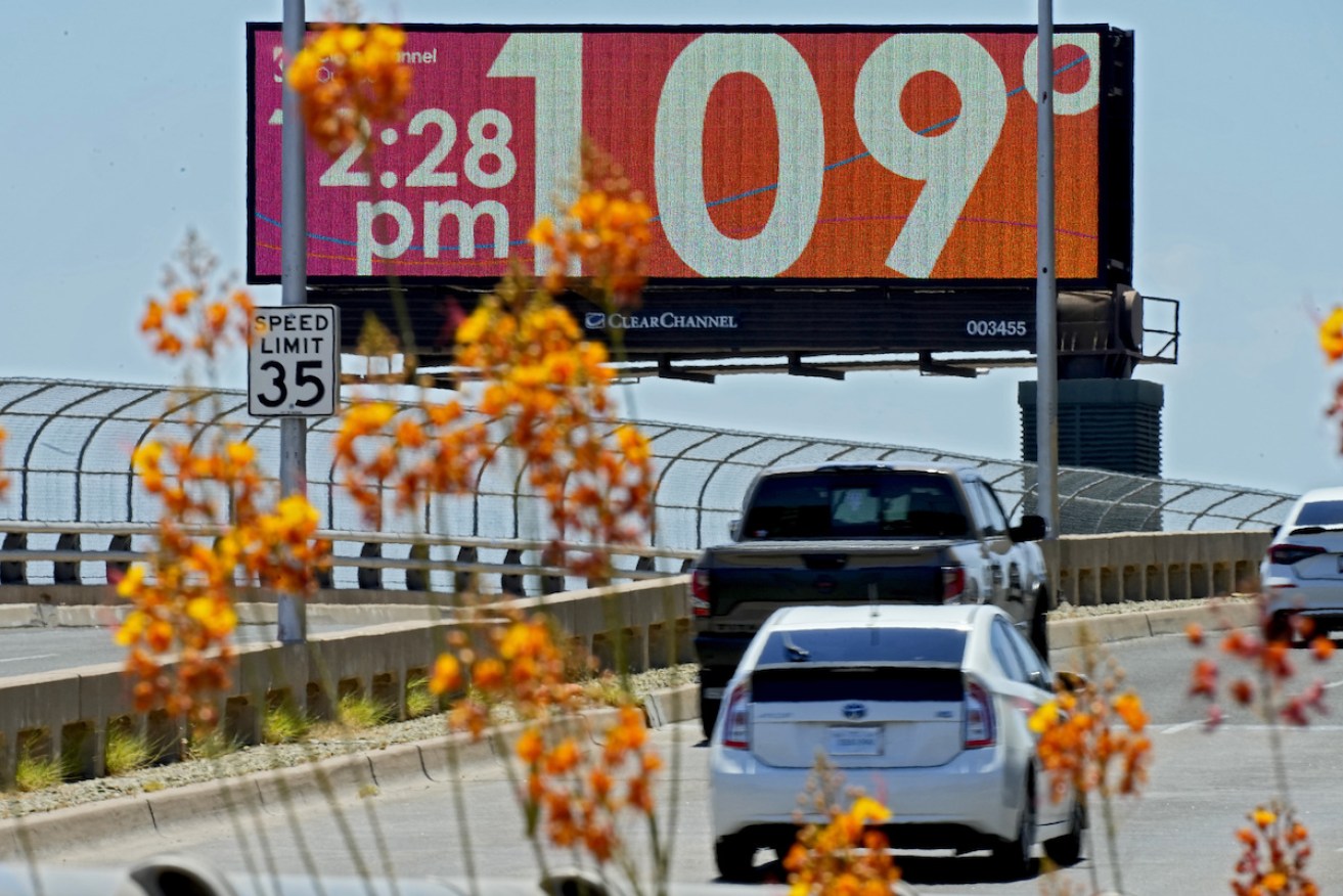A temperature billboard in Phoenix, Arizona. Photo: AP/Matt York