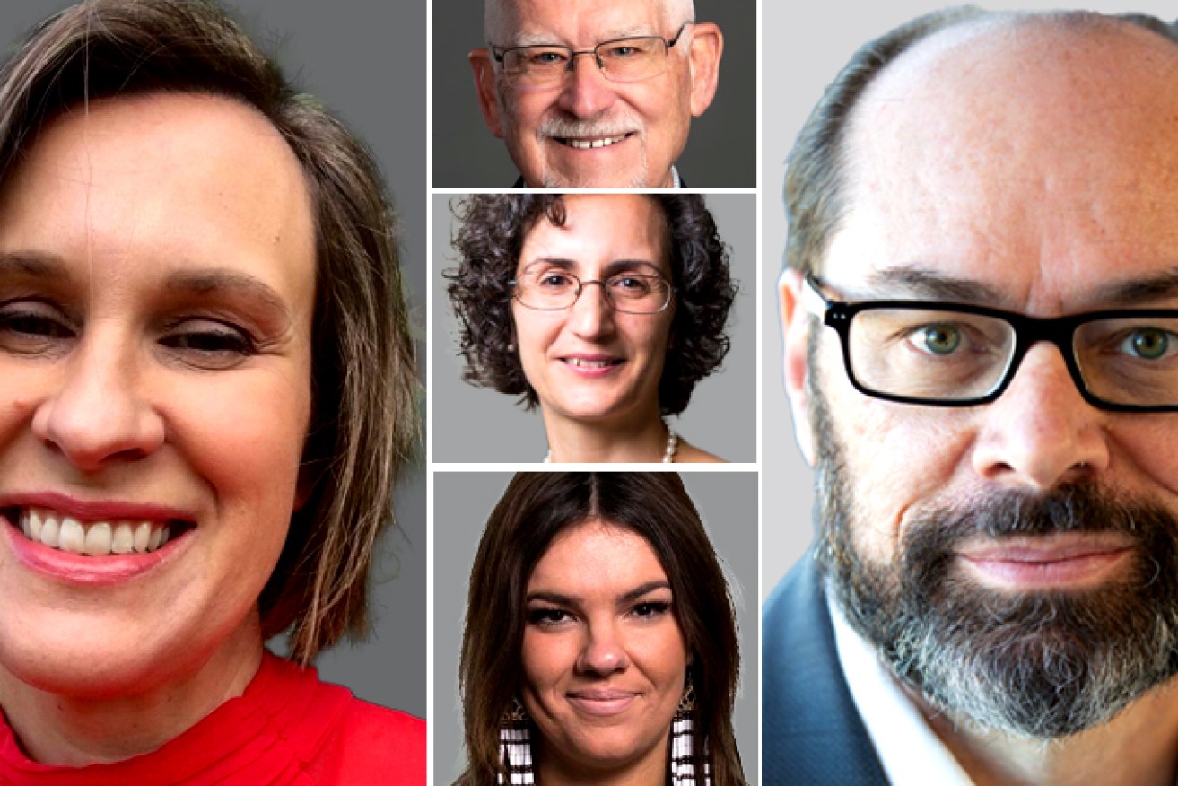 Sarah Brooks (left), Glen Scott (centre, above), Maria Makrides (centre), Daniella Biagi (centre, below) and Matteo Genna (right) have all been appointed to new roles.