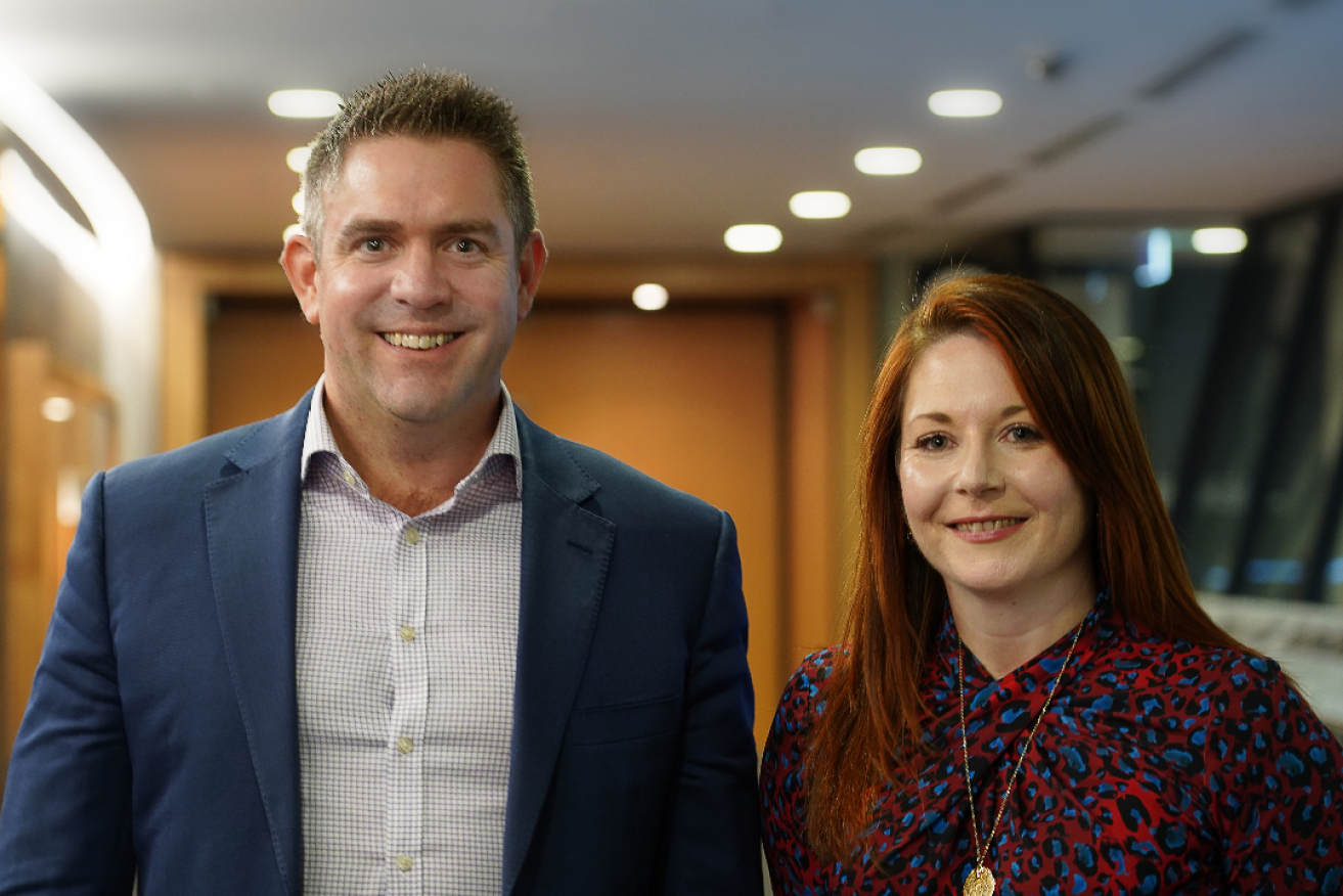 Beca's Business Director of South Australia Sam McCarthy with Beca HunterH2O's Marketing Coordinator Carly Soutter. Photo: supplied.