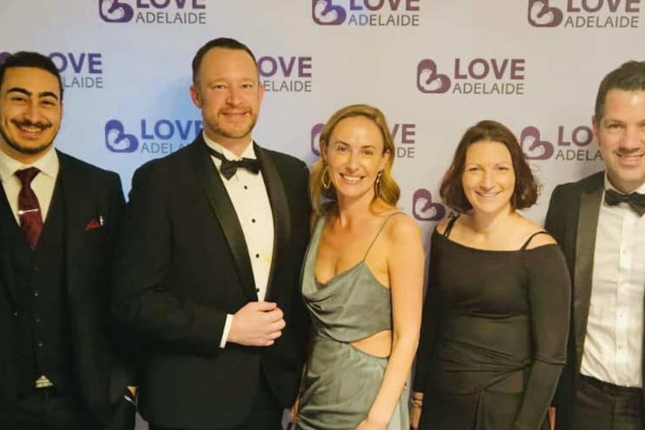 Ben Hood (second left) Sarah Game, Nicola Centofanti and Alex Antic at the 'pro-life' group Love Adelaide's ball. Photo: Facebook