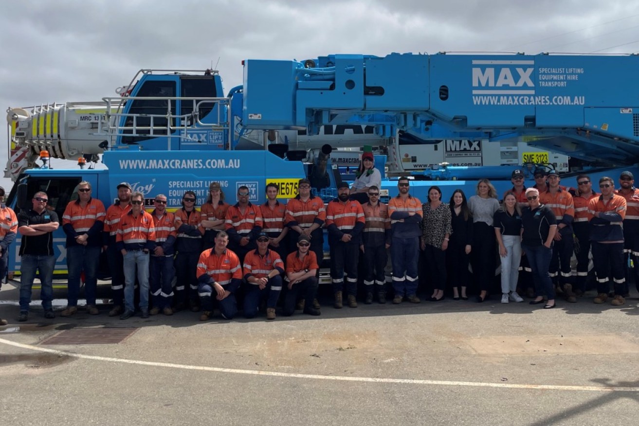Max Service's Port Augusta depot crew, one of six depots across the state. Photo: Supplied