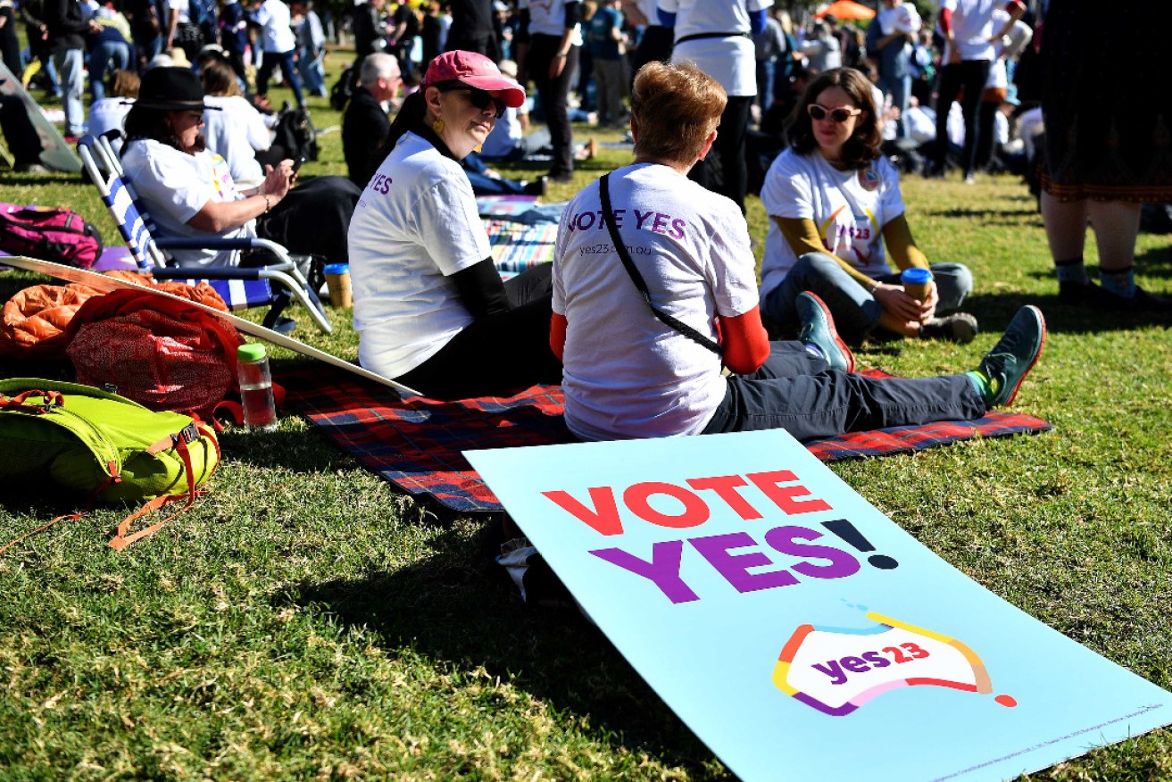 A "Yes 23" community event in Sydney this month. Photo: AAP/Bianca De Marchi