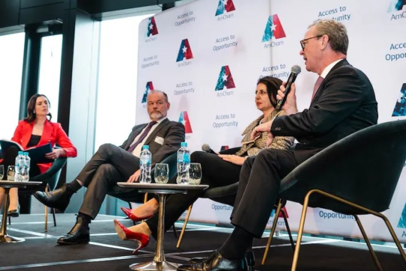 Richard Price (second from left) at an Amcham defence panel earlier this year.  Photo: Dustin Wilson 