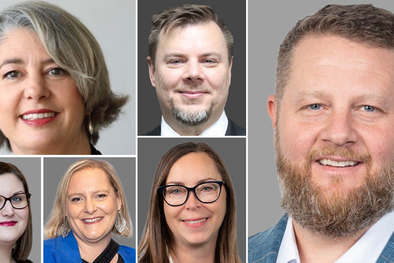 Amanda Pepe (left, above), Kate Russell (left, below left), Elinor Walker (left, below right), Christian Wickham (centre, above), Rachel Leach (centre, below) and Kolby Day (right) have all been appointed to new roles.