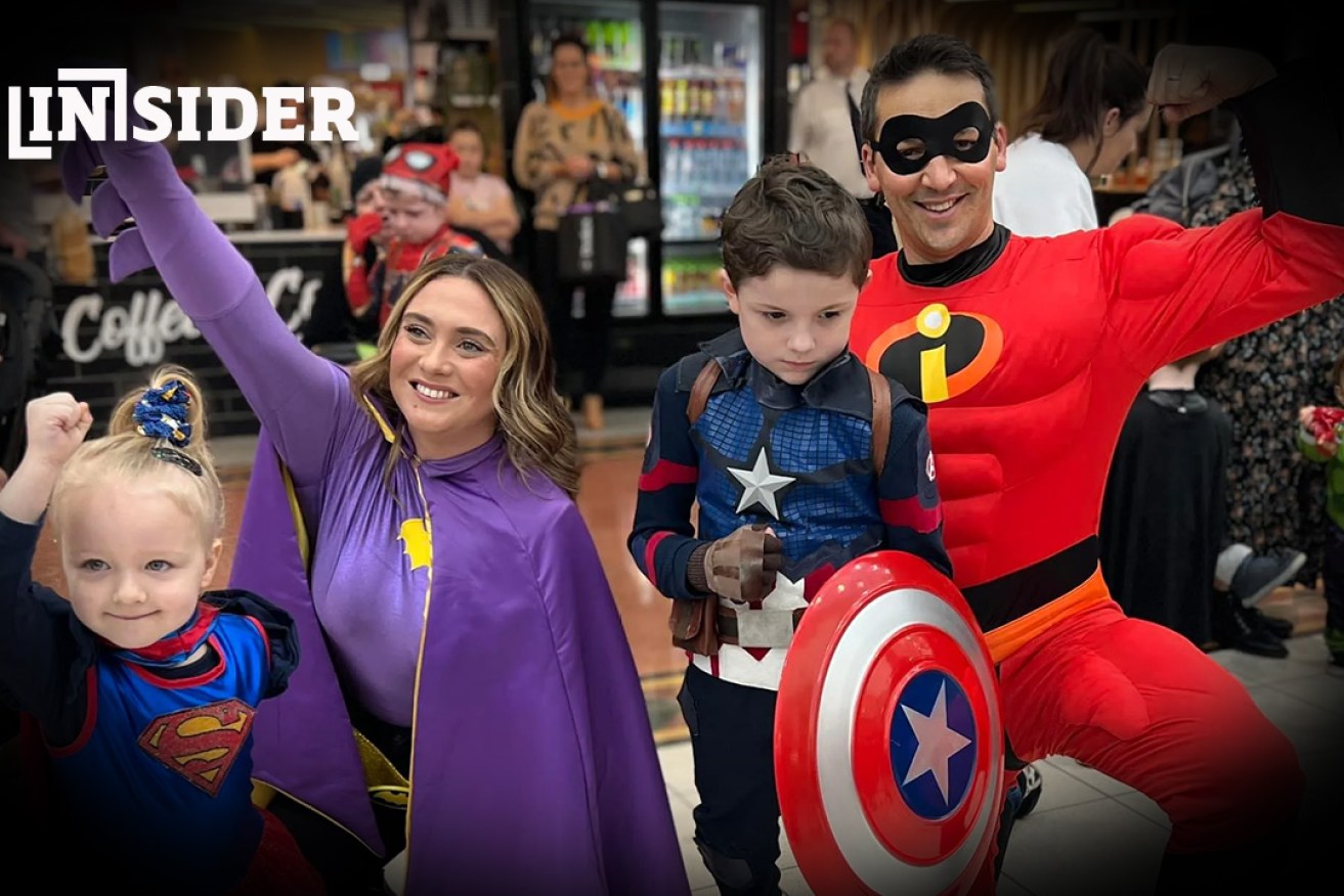 Education Minister Blair Boyer is keeping the lid on his Bookweek costume for next week, but has in the past wowed the crowds with his family.