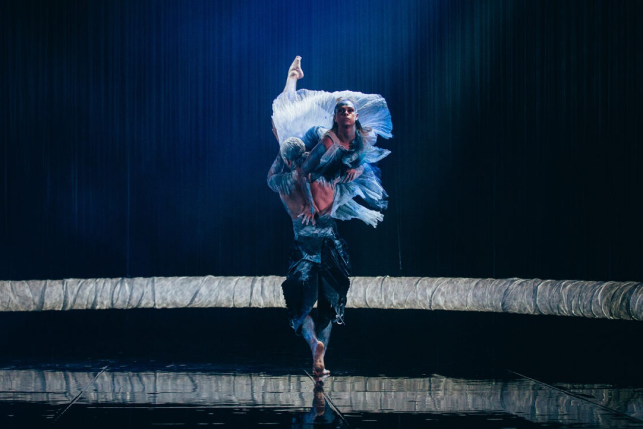 Lillian Banks and Kallum Goolagong in Bangarra Dance Theatre's touring production 'Yuldea'. Photo: Kate Longley / supplied