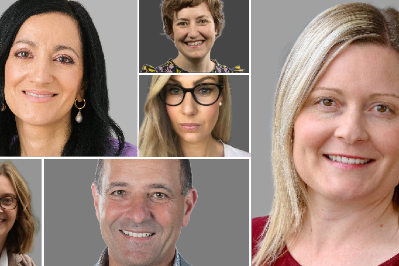 Angela Scarfo (left, above), Rebecca Darcey (left, below), Alice Cashen (centre, above), Alicia Genet (centre), Roger Zammit (centre, below) and Belinda Vivian (right) have all been appointed to new roles. 