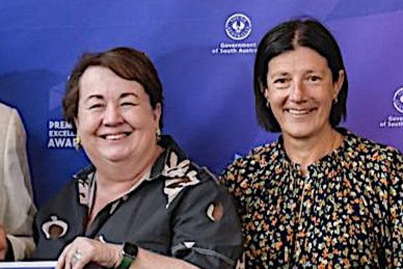 Former Child Protection Department deputy chief executive Fiona Ward (right)
and former chief executive officer Cathy Taylor.