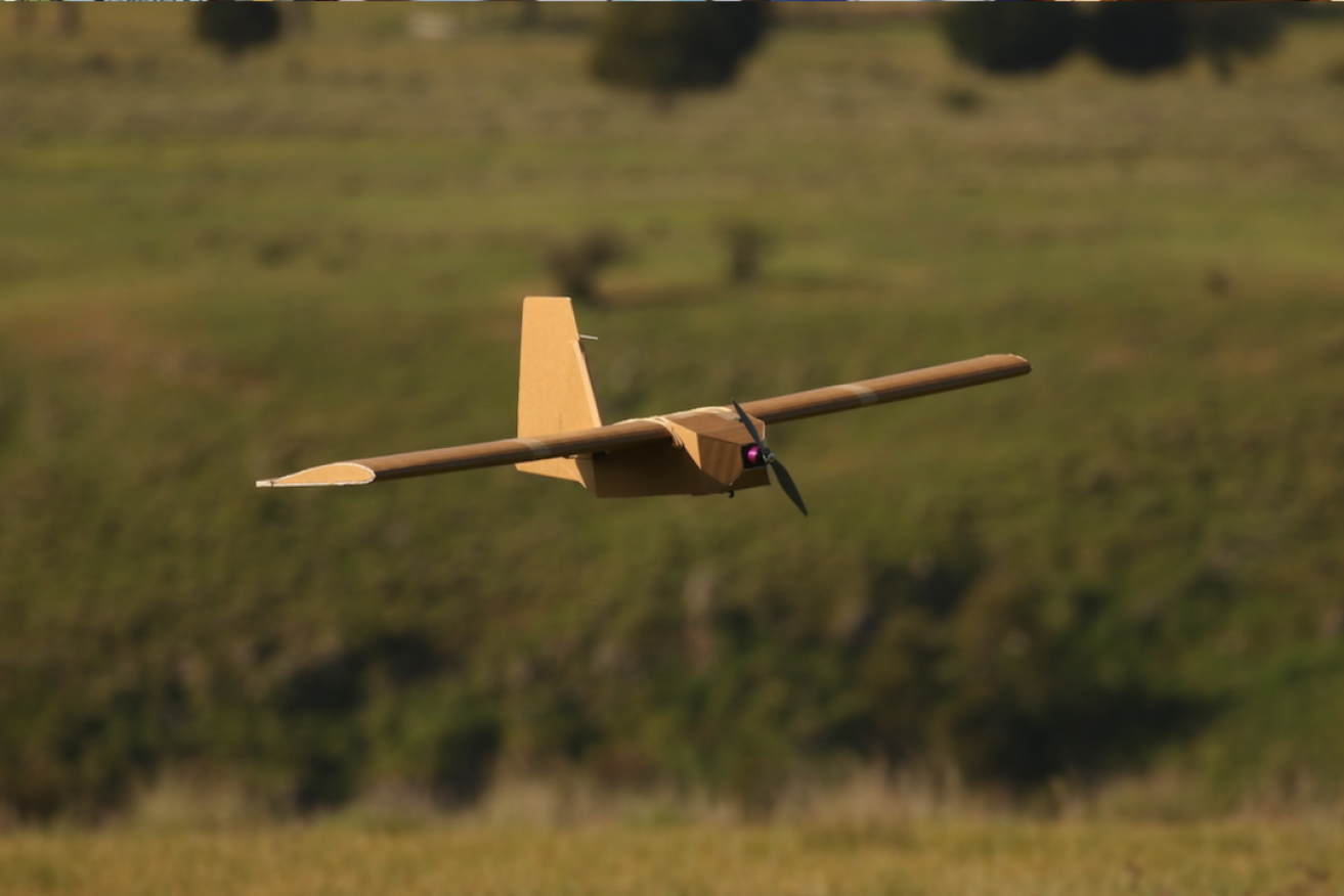 Ukraine has reportedly used Australian firm SYPAQ’s 'cardboard drones' which are assembled from a flat-pack but hold a military-grade guidance system, carry a payload and are harder to detect than metal drones. Photo: AAP/SYPAQ/Cover Images