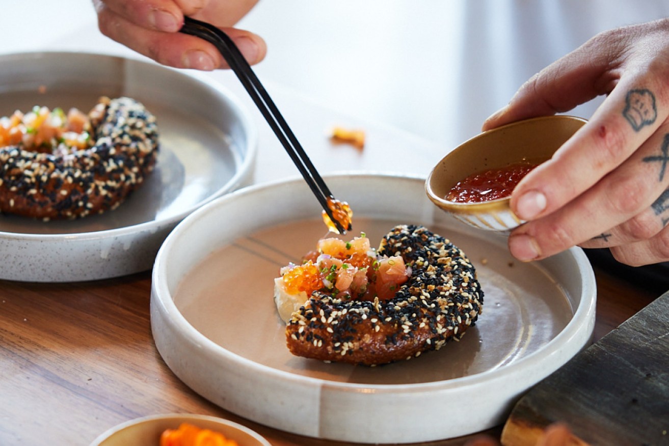 The house-made bagel at Magill Estate Restaurant. Photo: Andre Castellucci