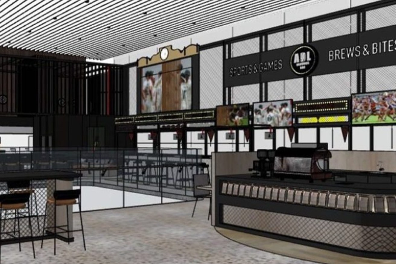 An artist's impression of the new sports bar at Adelaide Airport. Photo: supplied