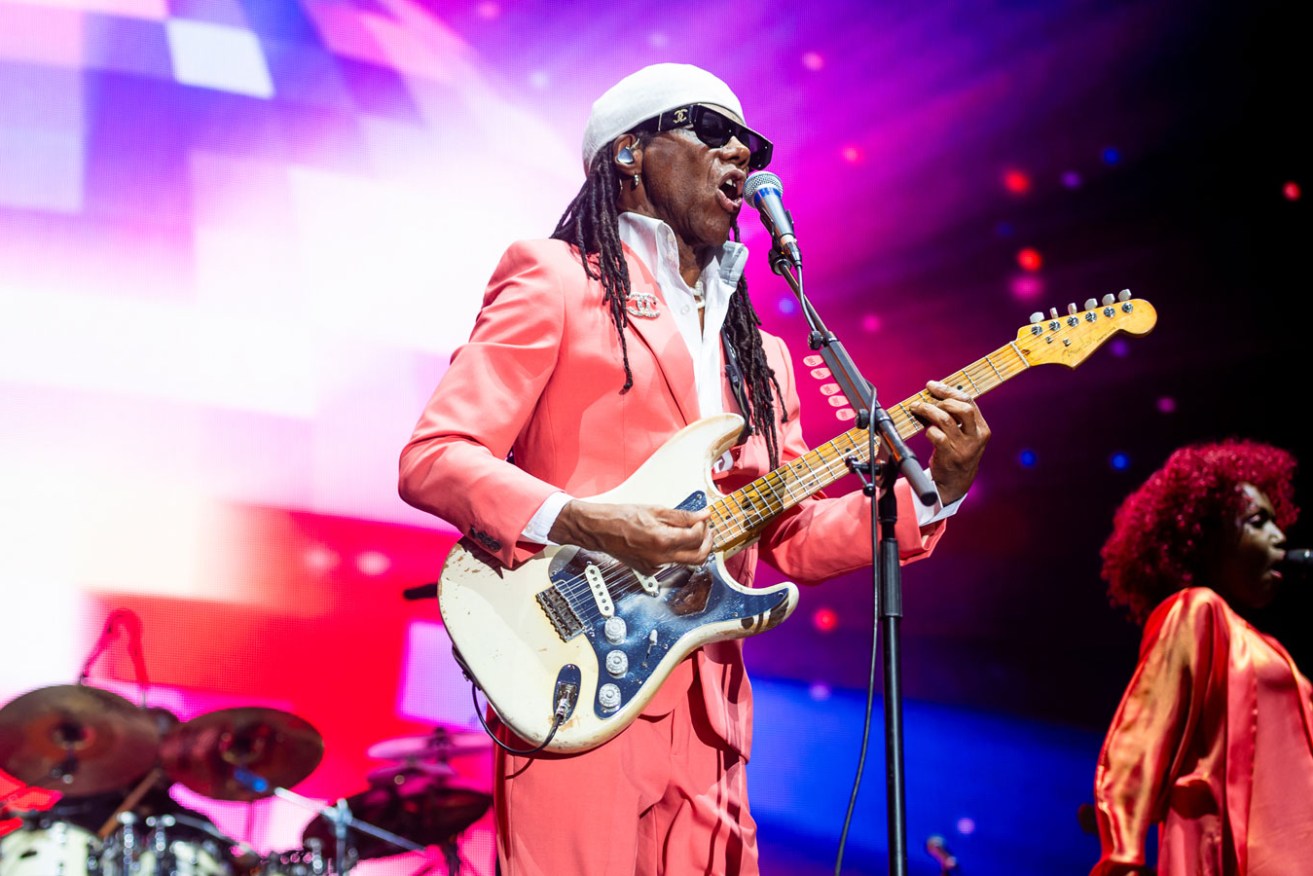 Nile Rodgers and Chic brought all the pop and disco hits to the 2023 Harvest Rock. Photo: Ian Laidlaw / supplied