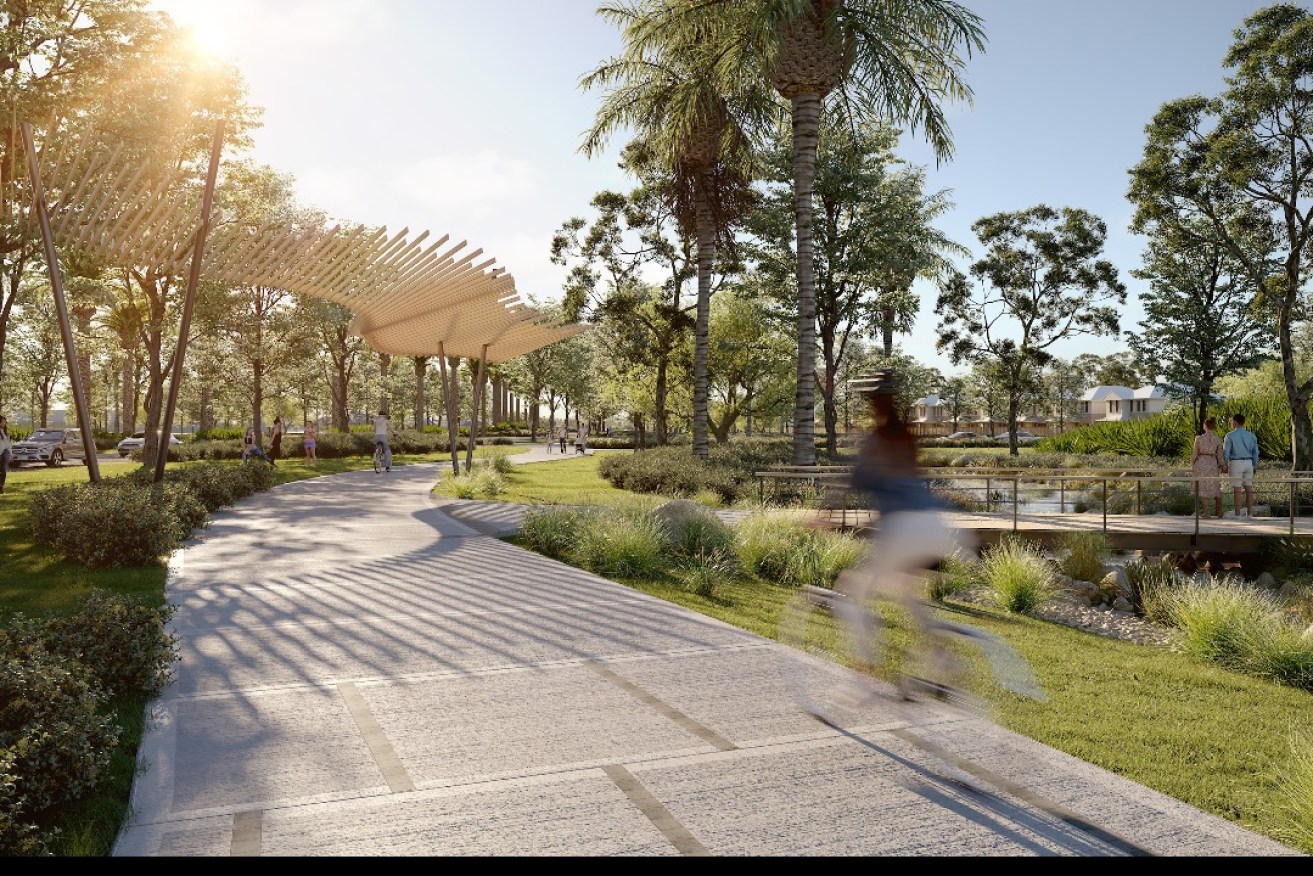 An artist's impression of the Riverlea development north of Adelaide. Photo: Walker Corporation supplied via AAP 