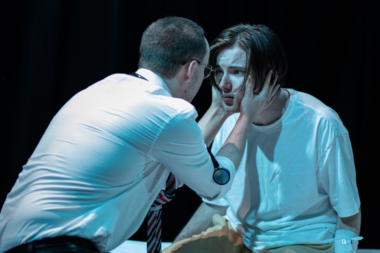 Arran Beattie and Rhys Stewart in Famous Last Words' production of '4.48 Psychosis'. Photo: Philippos Ziakas / supplied