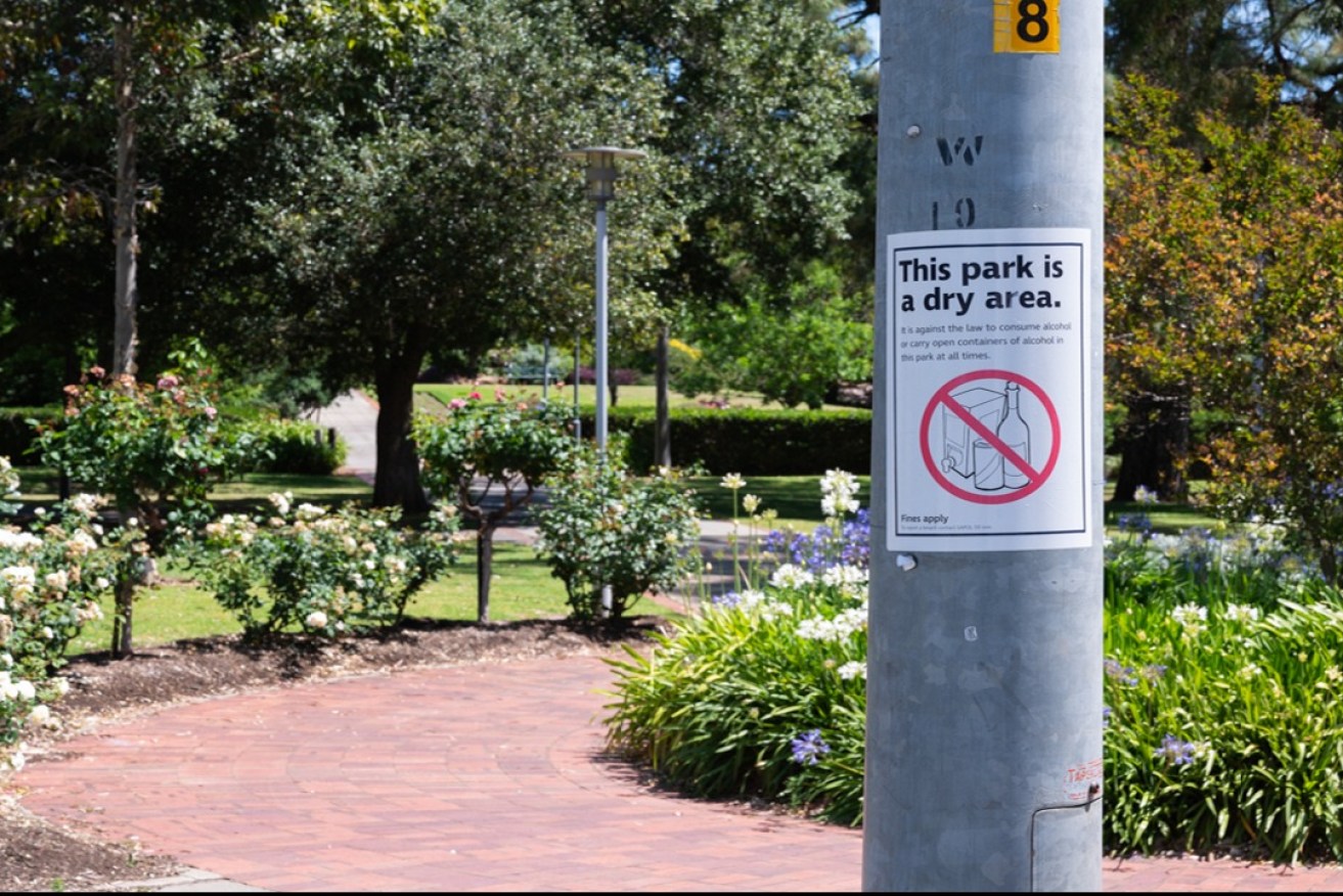 Veale Gardens, Park 21 is a permanent dry zone. Photo: Liam Jenkins/InDaily