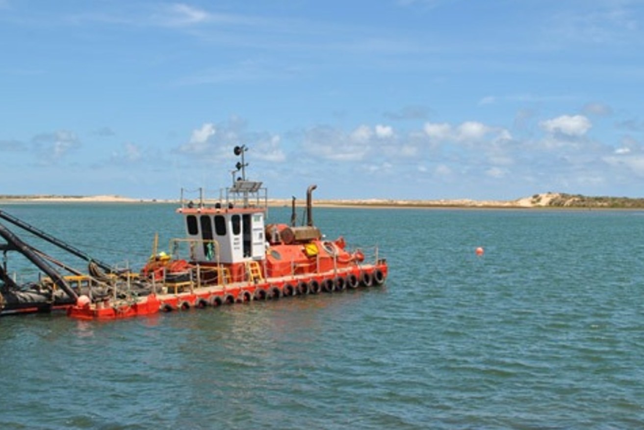 Dredging has resumed at the River Murray mouth. Photo: Landscape South Australia-Murraylands and Riverland