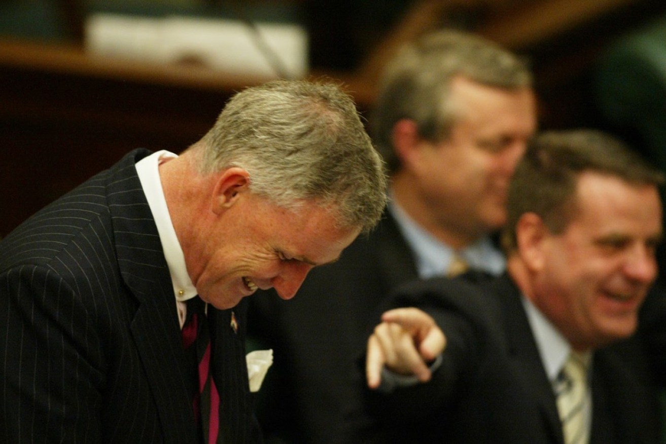 The hard blokes of the Rann era: then Attorney-General Michael Atkinson, Treasurer Kevin Foley and Premier Mike Rann in 2004. Photo: InDaily