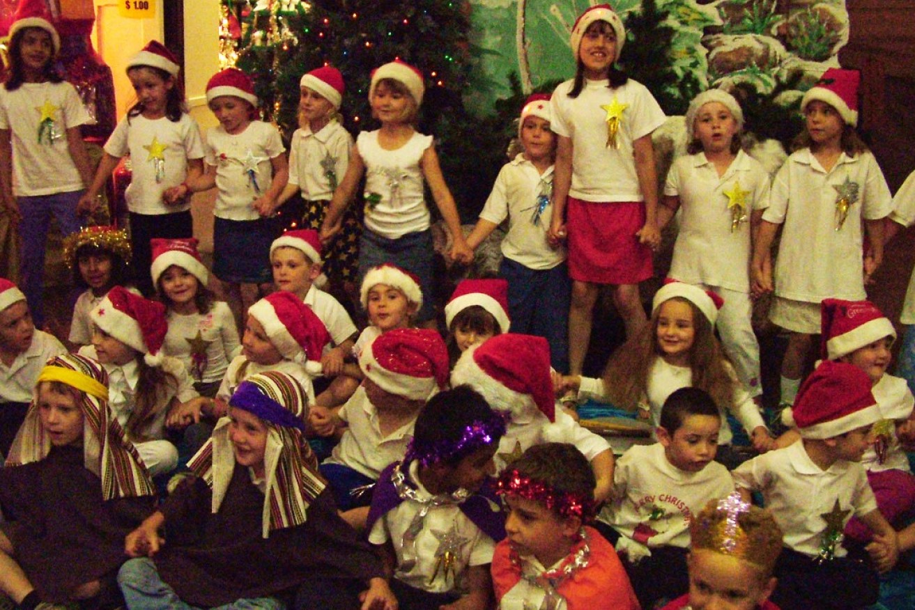 Waikerie Primary School students performing at Santa’s Cave in the Waikerie Institute in the early 2000s. Photo: Waikerie District Historical Society