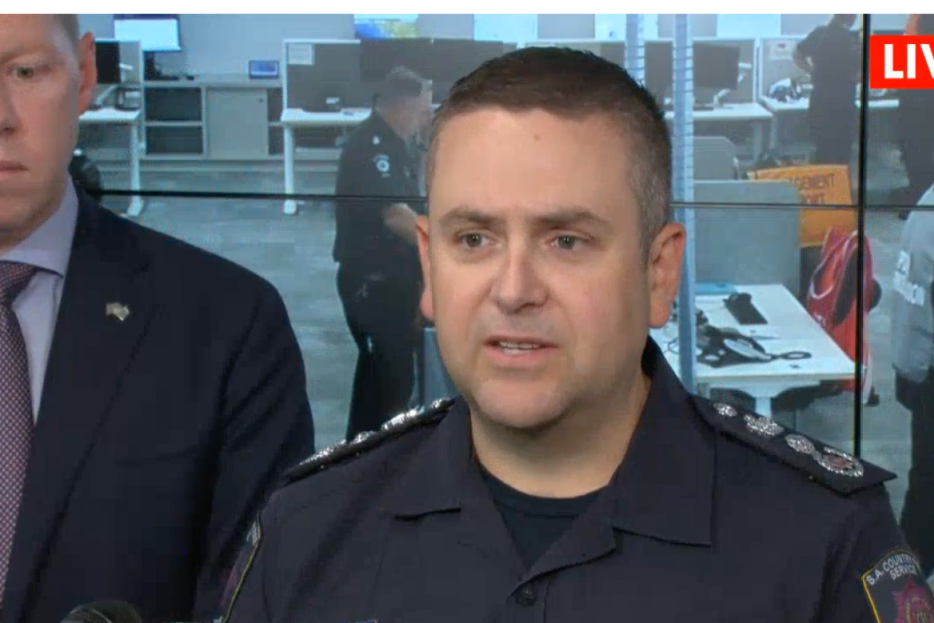 CFS chief officer Brett Loughlin at a press conference this afternoon. Photo: 7News/Facebook