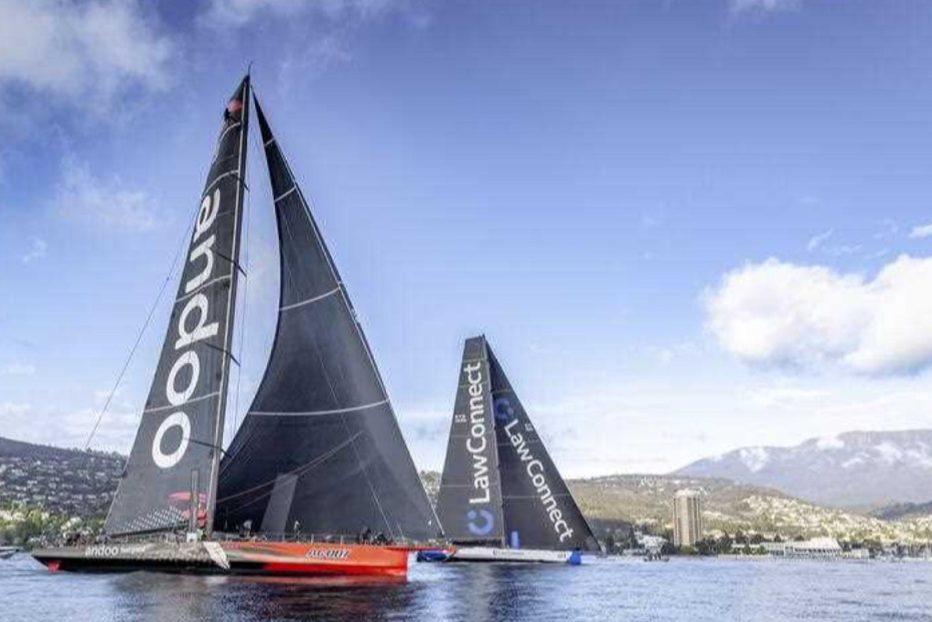 A close finish in the 2023 Sydney to Hobart, with LawConnect taking out the honours less than a minute ahead of last year's winner Andoo Comanche. Photo: AAP