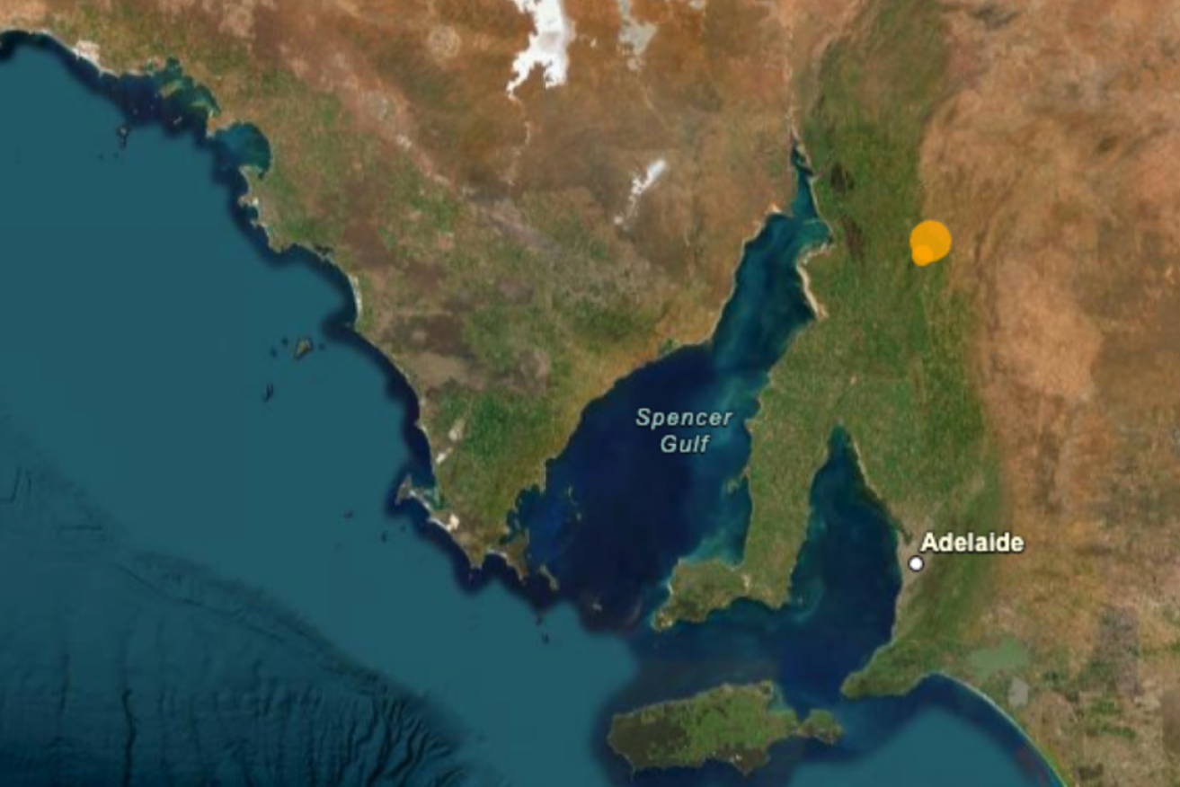 The location of today's earthquake in Jamestown. Image: Geoscience Australia