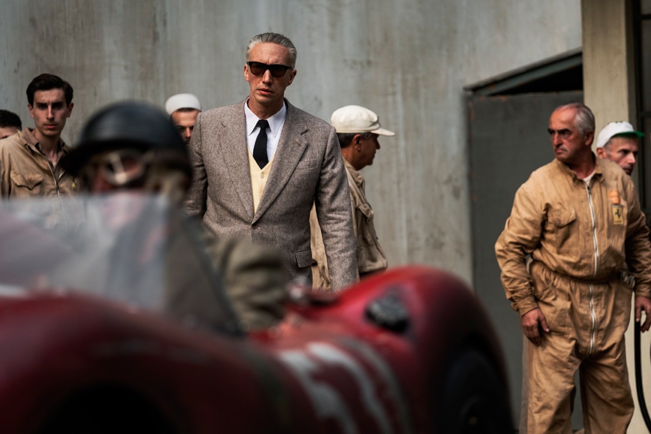 Adam Driver plays the silver-haired Enzo Ferrari as a tough man who treats those around him with coldness. Photo: Lorenzo Sisti / supplied