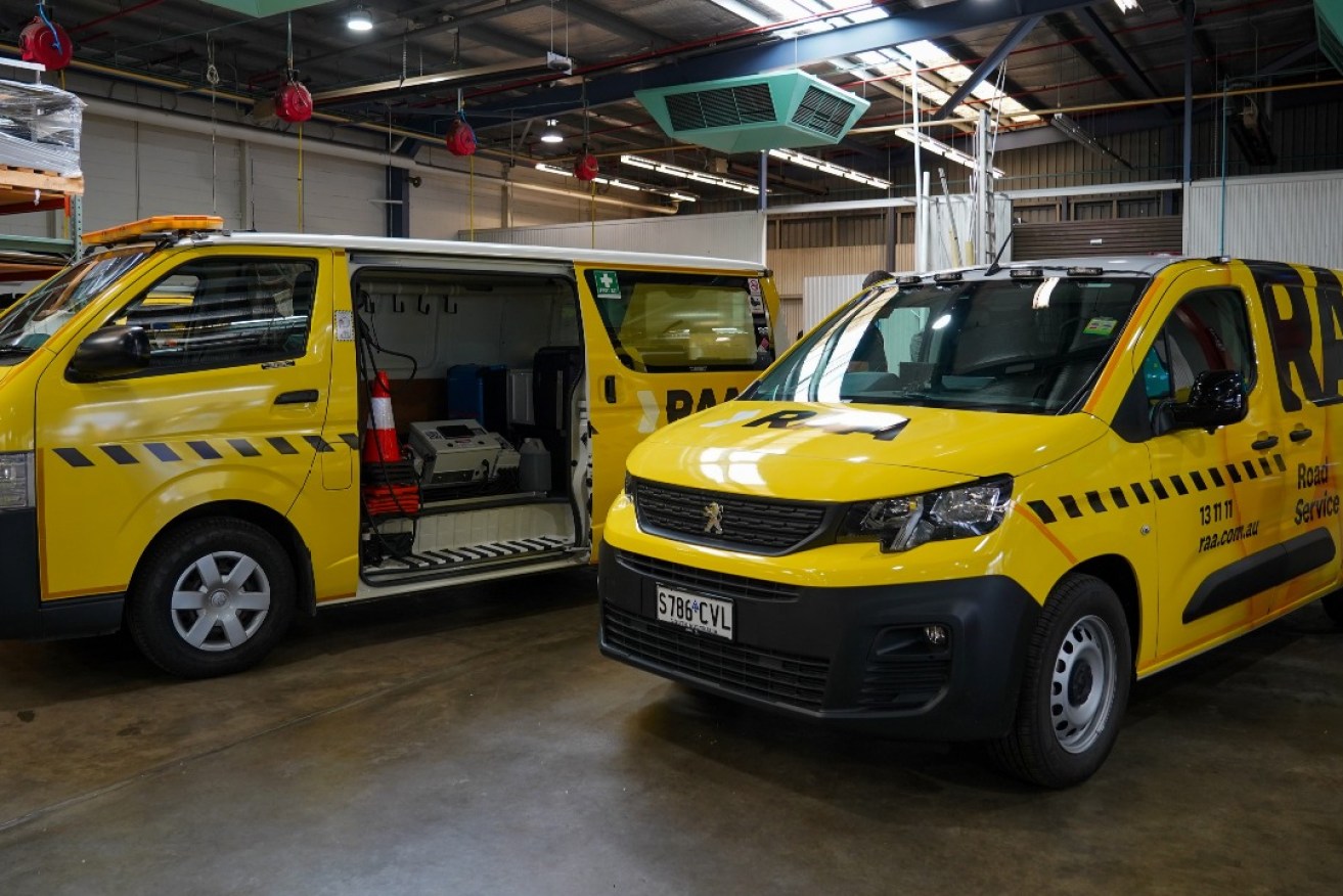 The new emergency EV charging patrol vans at the RAA. Photo: supplied