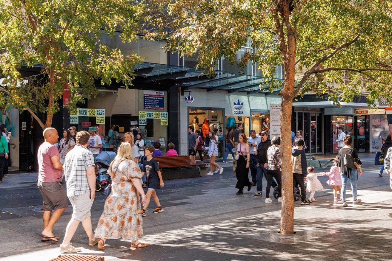 Rundle Mall's trees now provide a shady canopy. Photo: Liam Jenkins/InDaily