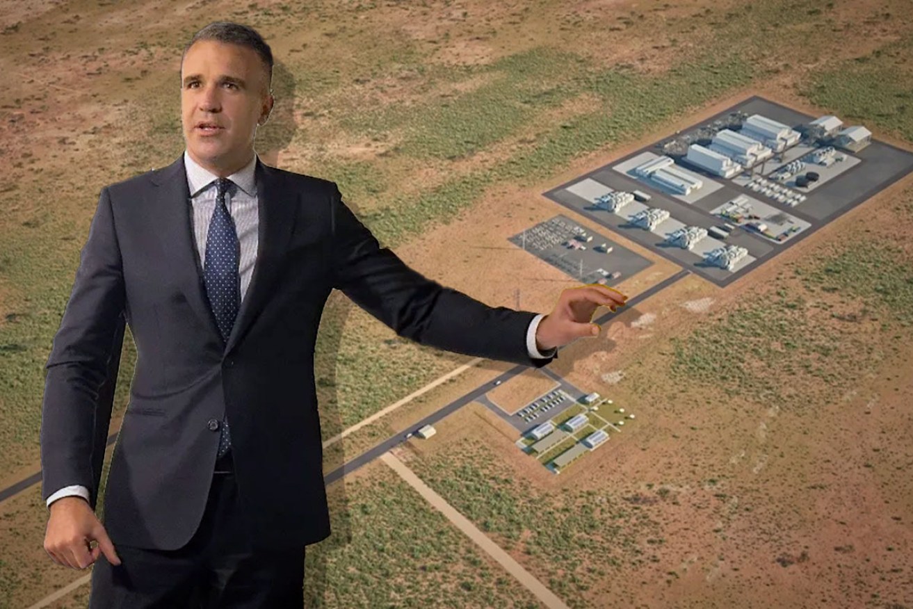 Premier Peter Malinauskas admits that most South Australians aren't as excited as he is about a $593m taxpayer-funded  hydrogen power plant to be built near Whyalla. Composite image: James Taylor/InDaily