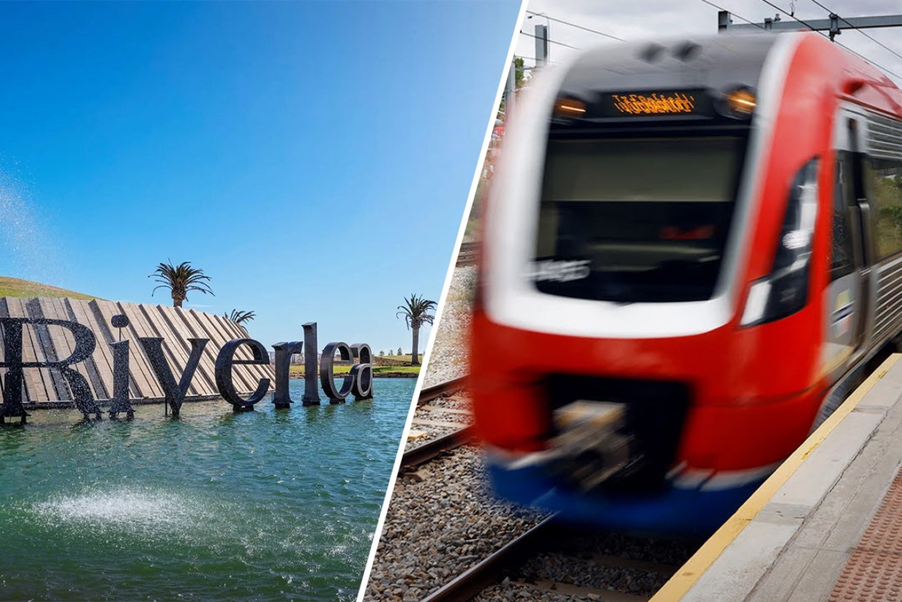 Public transport advocates have been pushing for a rail link to Riverlea in Adelaide's northwest. Left photo: Walker Corporation; right photo: Tony Lewis/InDaily