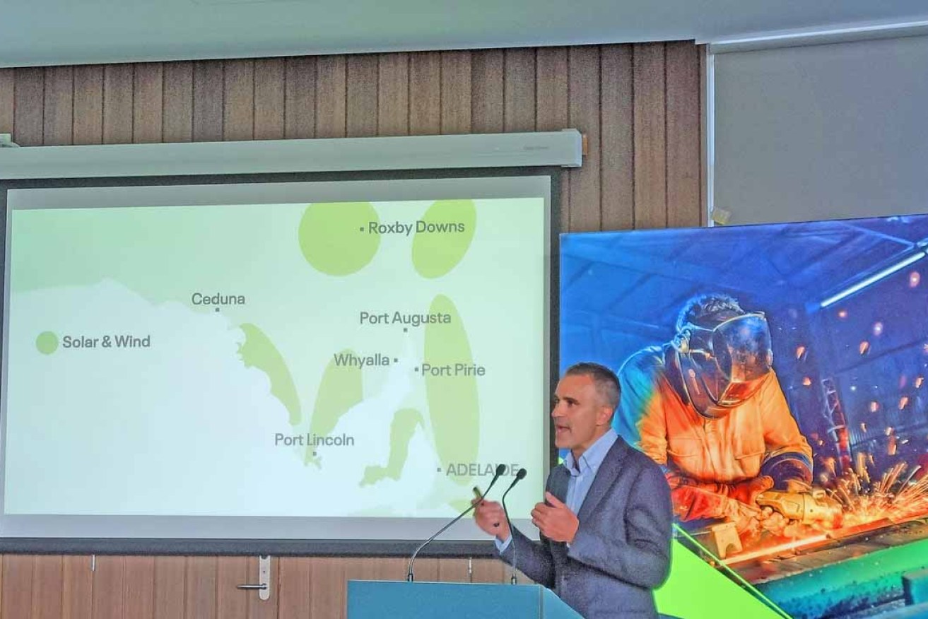 The Premier told an Upper Spencer Gulf audience that politicians usually talk "bullshit" about the cost of living, later clarifying he exempted himself from this assessment. Photo: Thomas Kelsall/InDaily