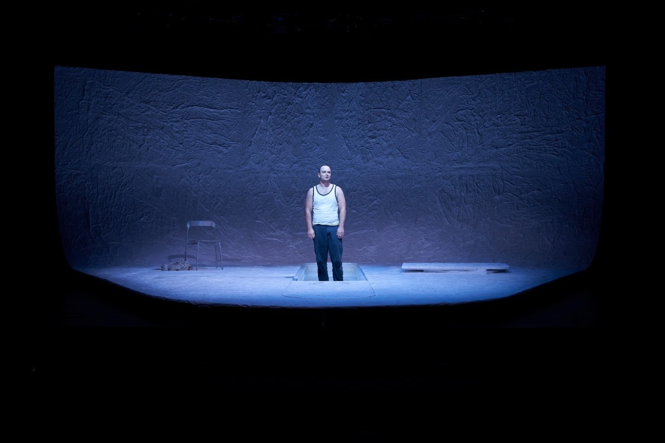 Callan Purcell in Blue, with the production design emphasising the place between land and sea, connection and loss. Photo: Sam Roberts
