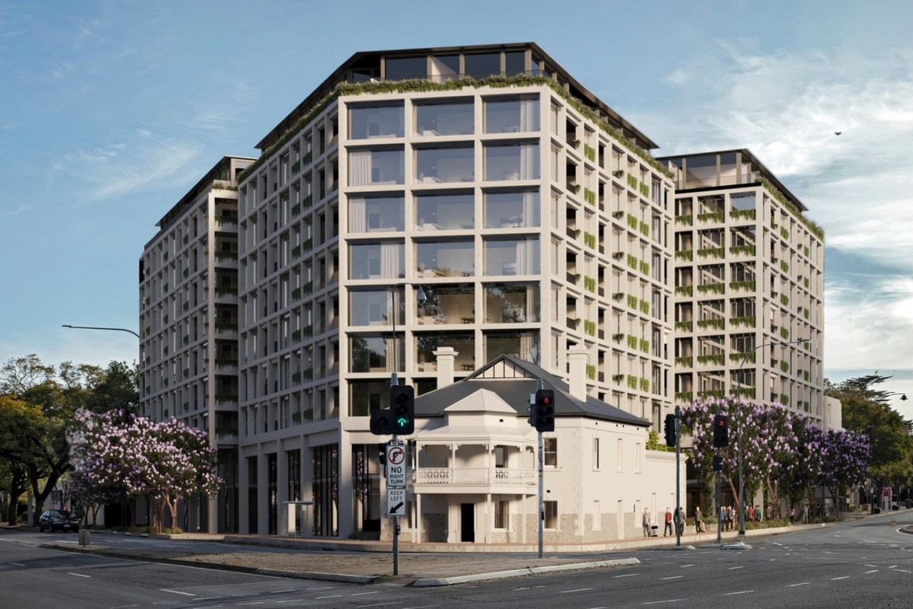 An image of the rejected 10-storey block for the former Buckingham Arms site. Image: Forum/Citify supplied