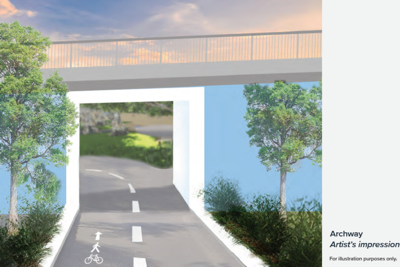 A Goodwood bikeway overpass has been scrapped and an existing underpass will be upgraded. Image supplied.