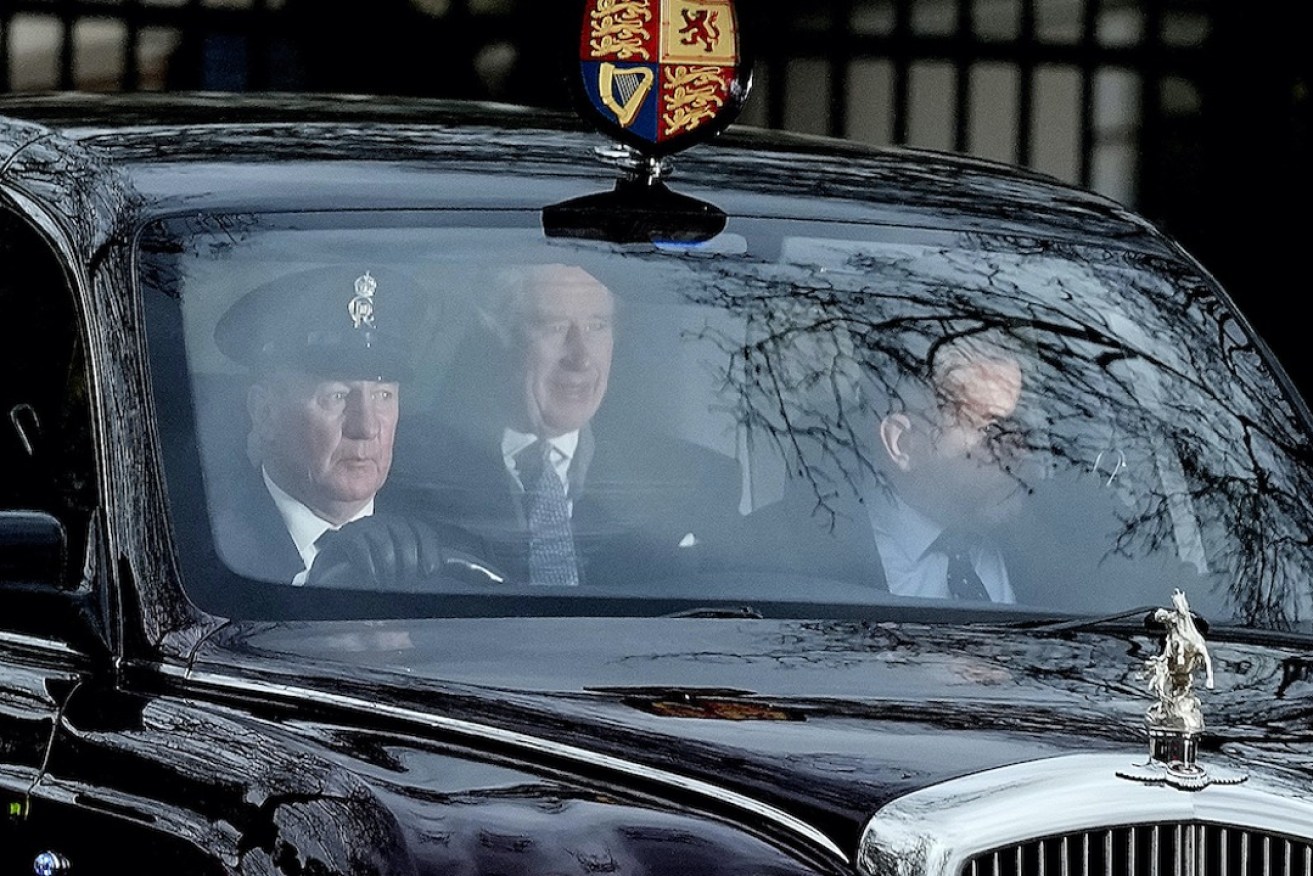 King Charles III leaves Clarence House in London on Tuesday. Photo: Frank Augstein/AP