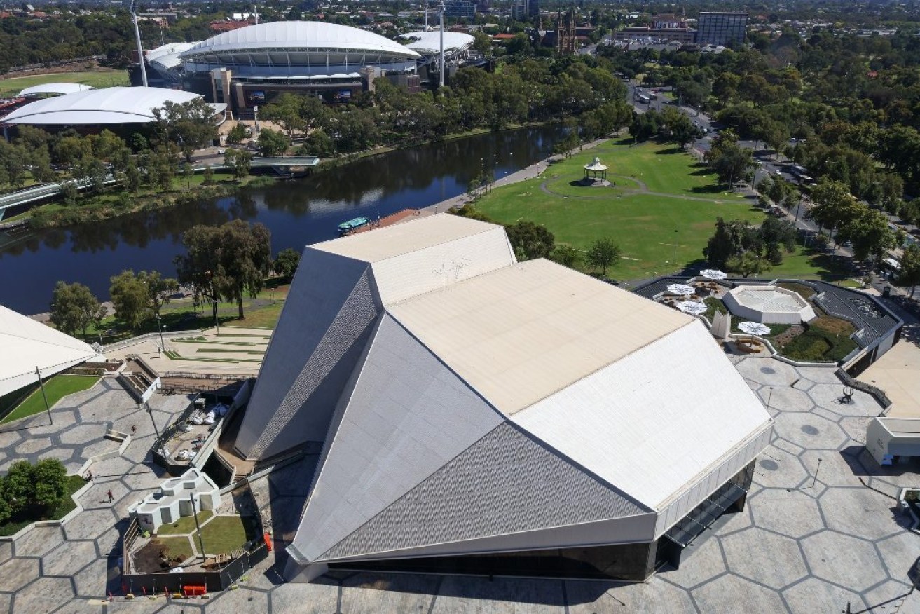 Festival Centre and Adelaide Oval, from Festival Tower. Photo: Tony Lewis/InDaily