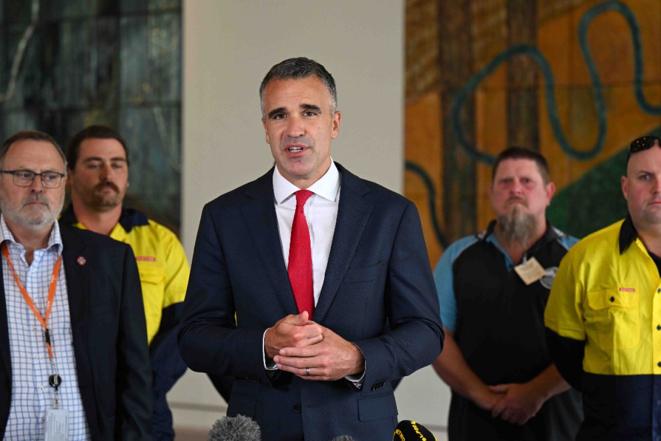 Premier Peter Malinauskas knows about promises - here he is in Canberra last week pushing the Federal Government to provide the continuous shipbuilding promised to South Australians. Photo: AAP/Lukas Coch