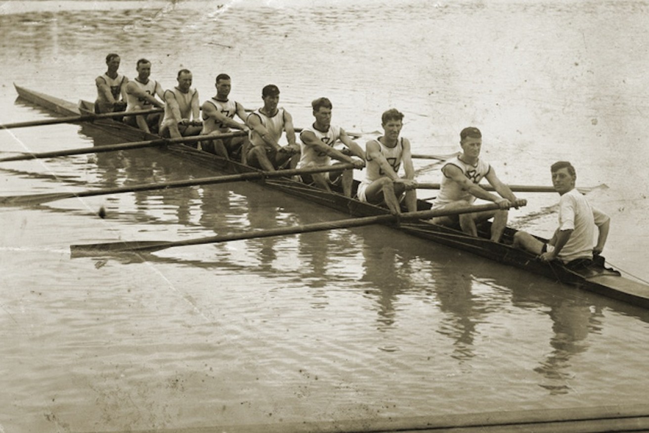 The Murray Bridge Eight, known as the “The Cods”, took part in the Paris Olympics in 1924. SLSA B 60346
