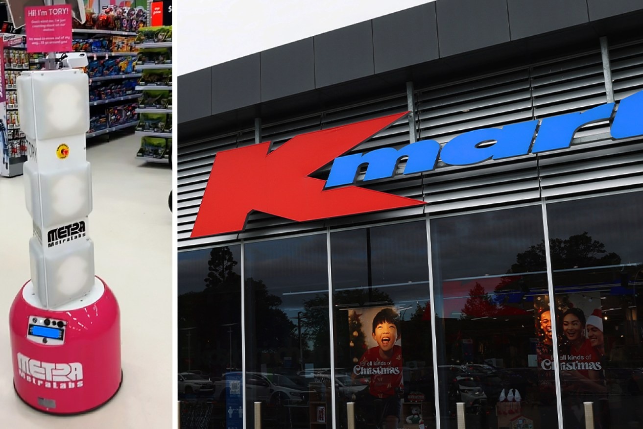 Kmart has begun rolling out robots in its stores. Photo: TikTok/RiaKia82, Getty/TND