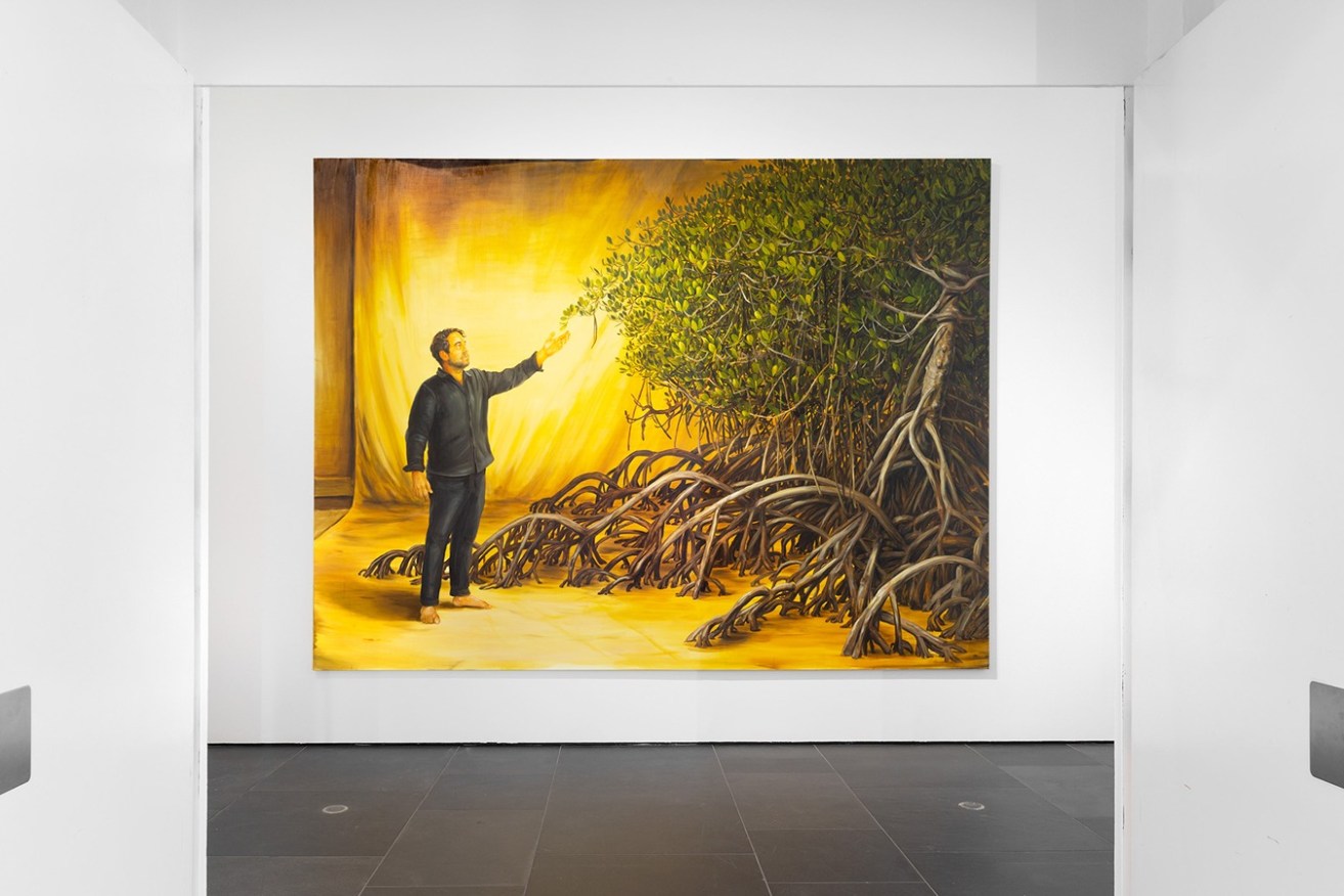 A installation view of the 18th Adelaide Biennial of Australian Art: Inner Sanctum featuring 'Meeting the Mangrove', by Christopher Bassi, Art Gallery of SA. Photo: Saul Steed / supplied