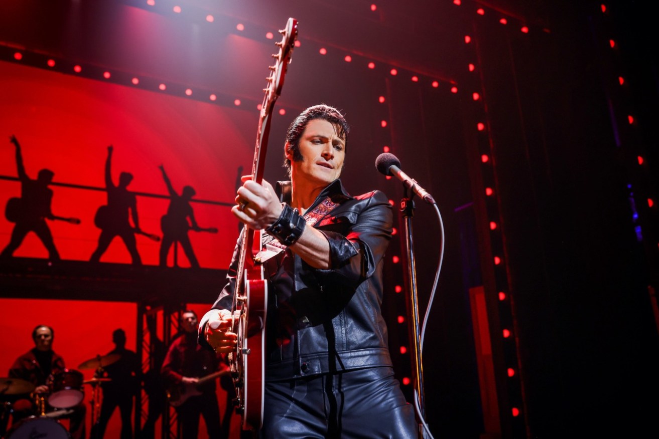 Rob Mallett in his starring role in 'Elvis: A Musical Revolution'. Photo: Nicole Clearly
