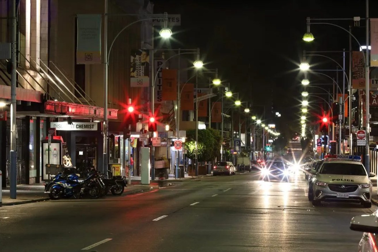Hindley Street in 2020 was a lonely place at night, and the strip has never bounced back. Photo: Tony Lewis/InDaily