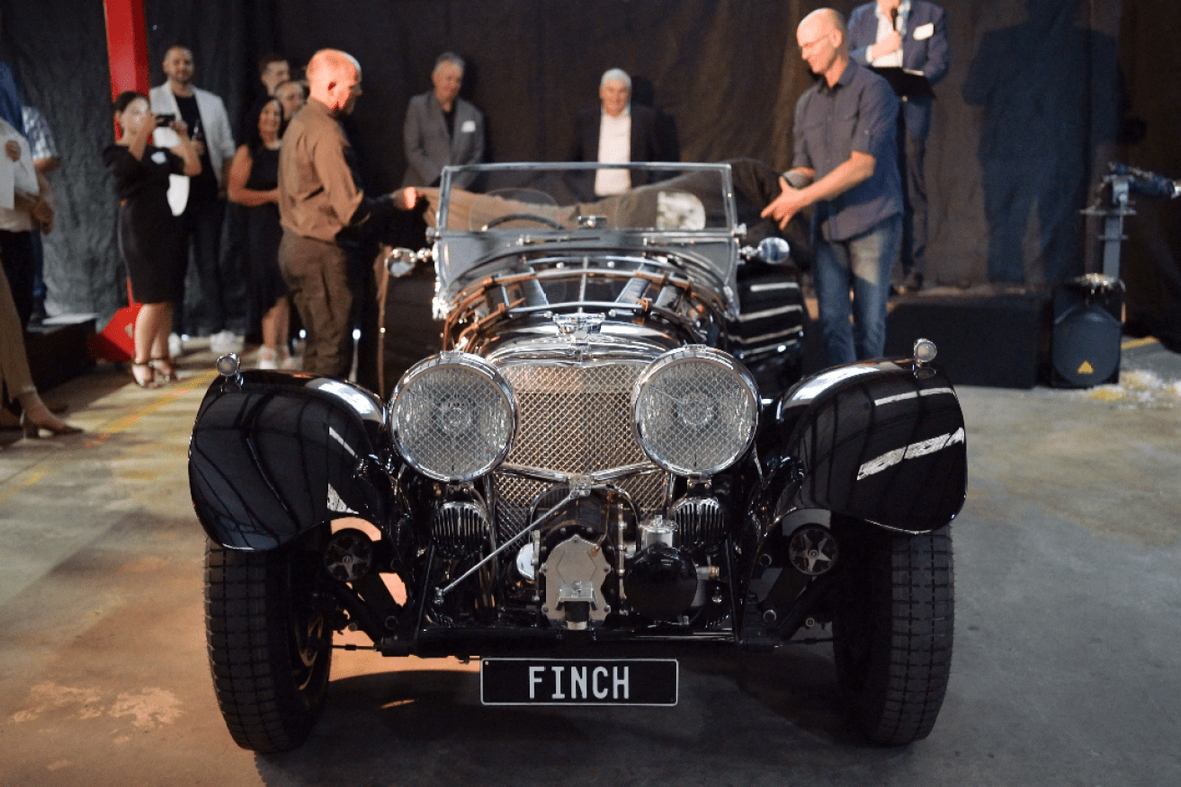 Finch Restorations last night unveiled its authentic reproduction of a 1938 SS Jaguar 100. Photo: Finch Restorations.